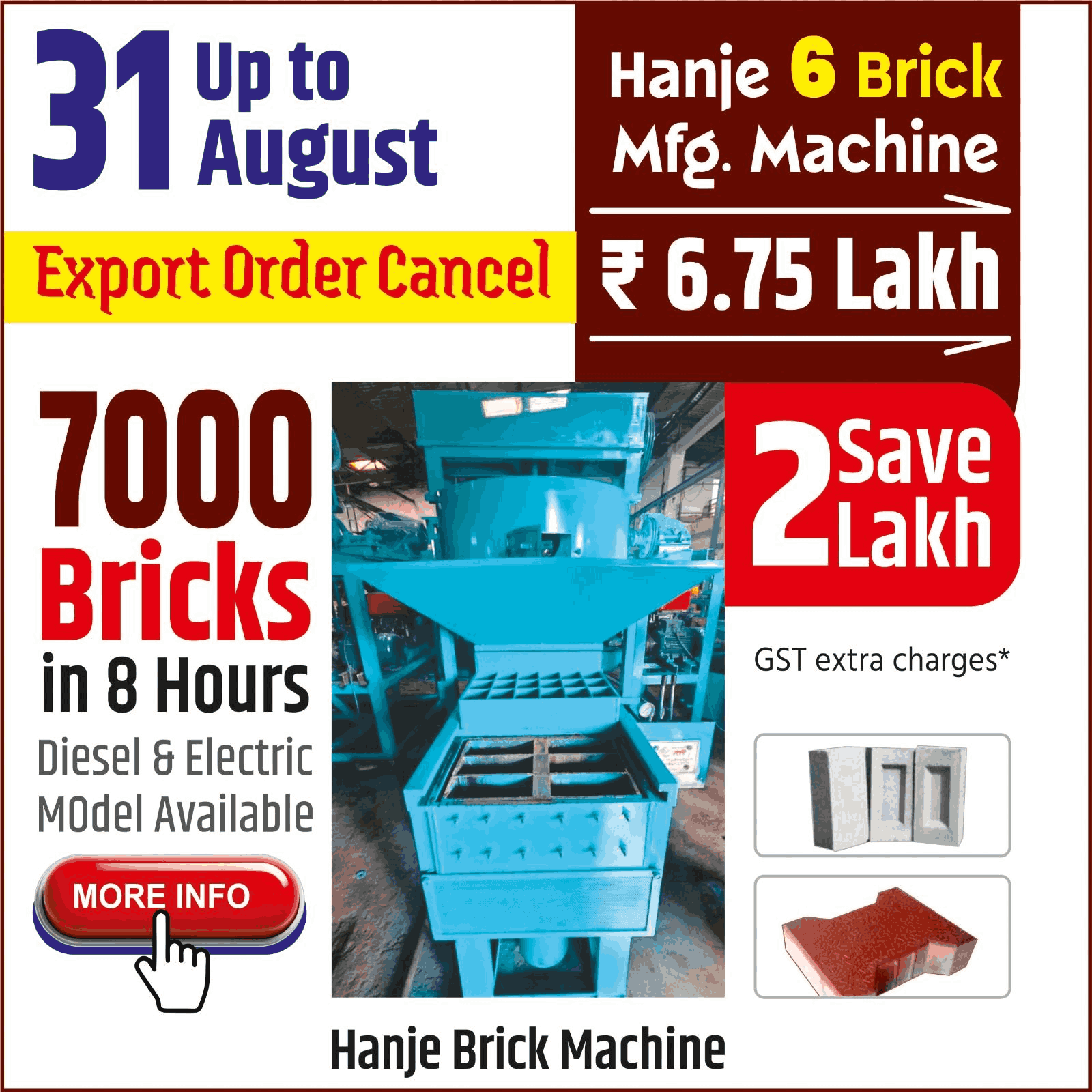 7000 Bricks in 8Hrs Hanje Bricks high profit